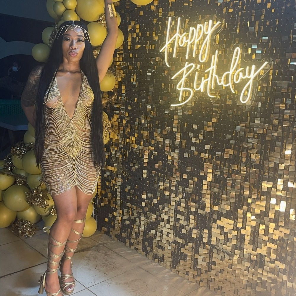 Gold Chain Mini Dress - Picture 5 of 6